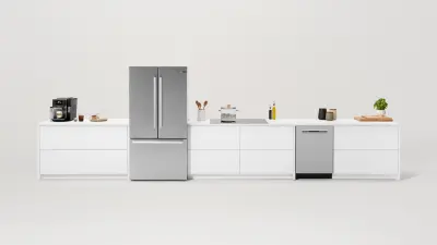 The Bosch 800 Series French-Door Refrigerator, Fully Automatic Espresso Machine, the dishwasher and our 800 series induction cooktop in one kitchen.